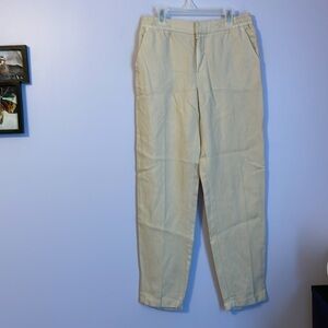 Massimo Dutti Cream Trouser Pants Taper Leg size 4